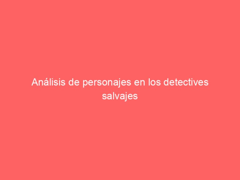 Análisis de personajes en los detectives salvajes