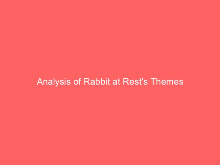 Analysis of Rabbit at Rest’s Themes