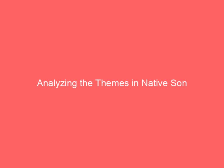 Analyzing the Themes in Native Son