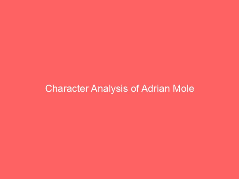 Character Analysis of Adrian Mole