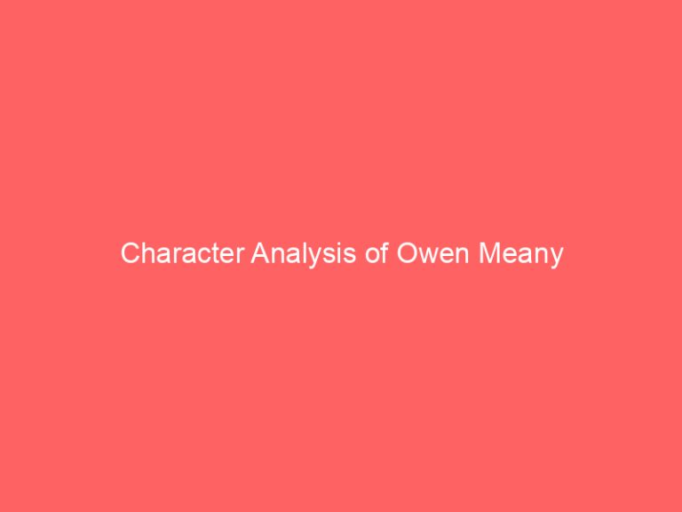 Character Analysis of Owen Meany