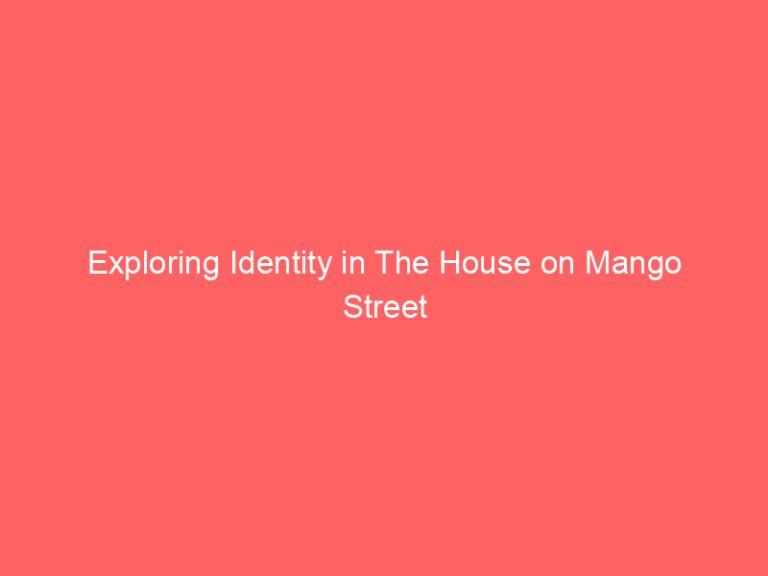 Exploring Identity in The House on Mango Street