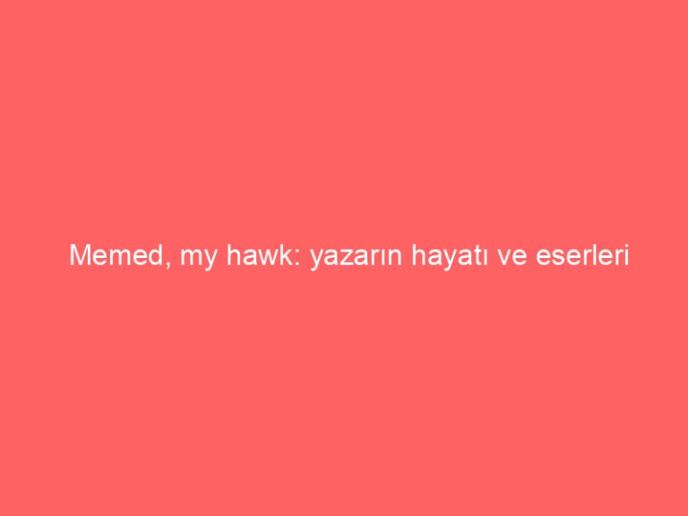 Memed, my hawk: yazarın hayatı ve eserleri