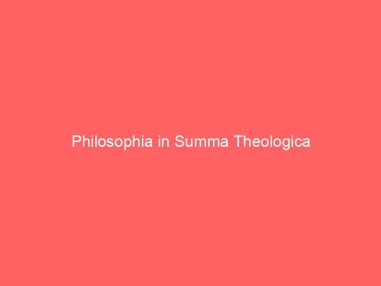 Philosophia in Summa Theologica