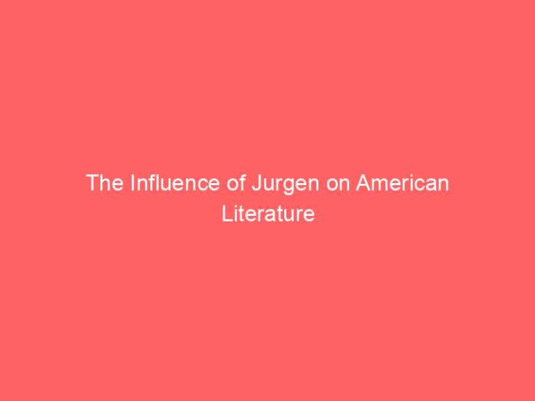 The Influence of Jurgen on American Literature