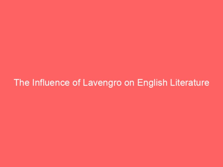 The Influence of Lavengro on English Literature