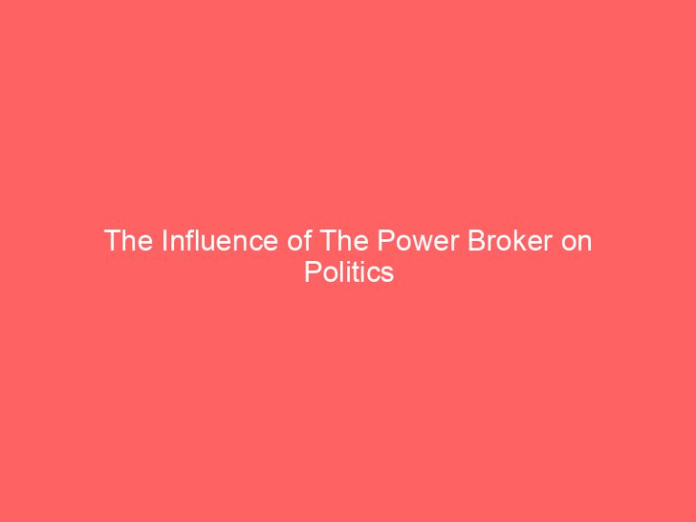 The Influence of The Power Broker on Politics