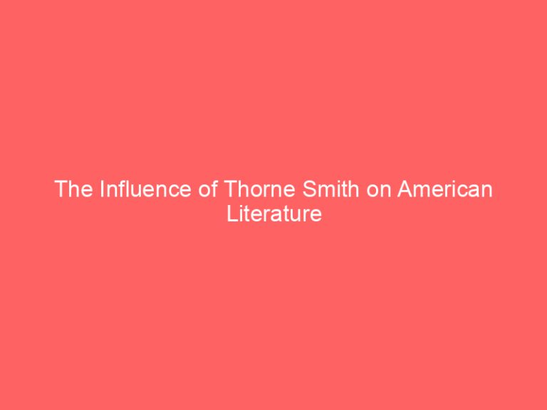 The Influence of Thorne Smith on American Literature