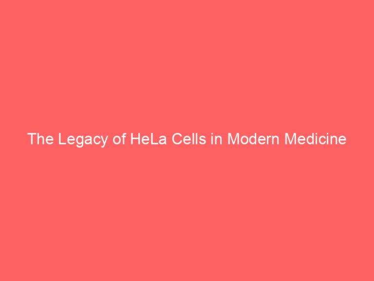 The Legacy of HeLa Cells in Modern Medicine