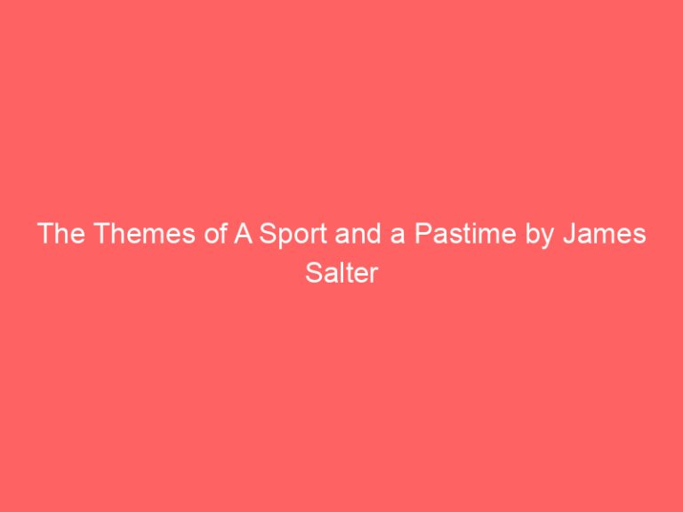 The Themes of A Sport and a Pastime by James Salter