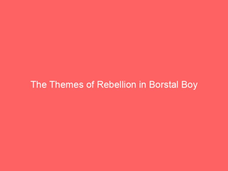 The Themes of Rebellion in Borstal Boy