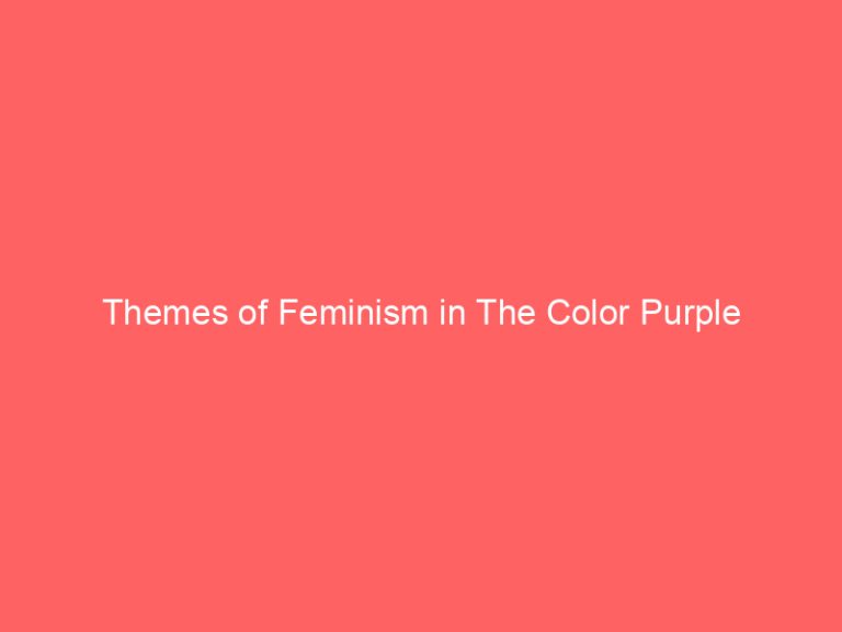 Themes of Feminism in The Color Purple