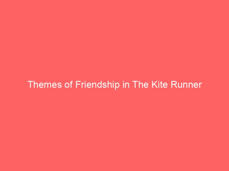 Themes of Friendship in The Kite Runner
